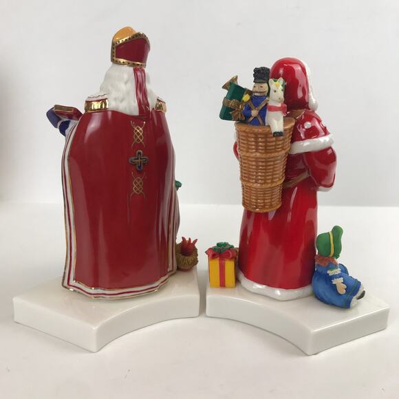 The Danbury Mint Santas Around the World Centerpiece Set England Missing Staff - Picture 7 of 16